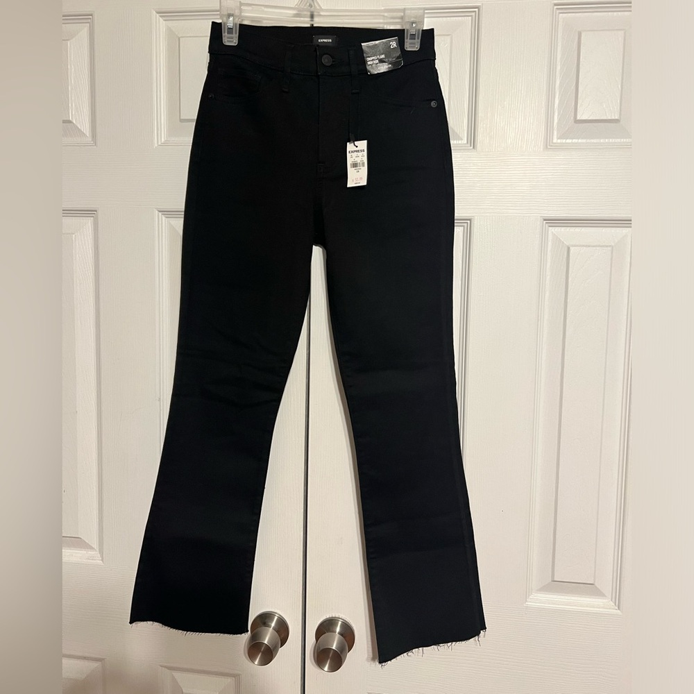 Express cropped high rise flair size 2R